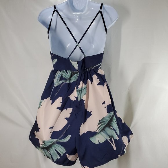 STRAPLESS PLAYSUIT STRIPED ROMPER RUFFLES JUMPSUIT - Picture 6 of 6